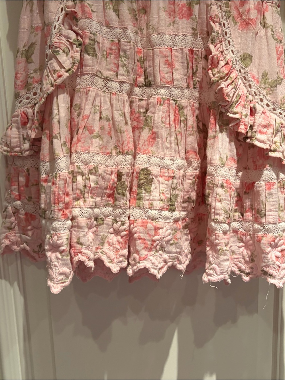 LoveShackFancy Pink Floral Mini Dress - Picture 3 of 6